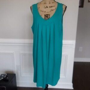 Roman's Green, sleeveless tank top, 1X, 35" long,  60% cotton, 40% polyester